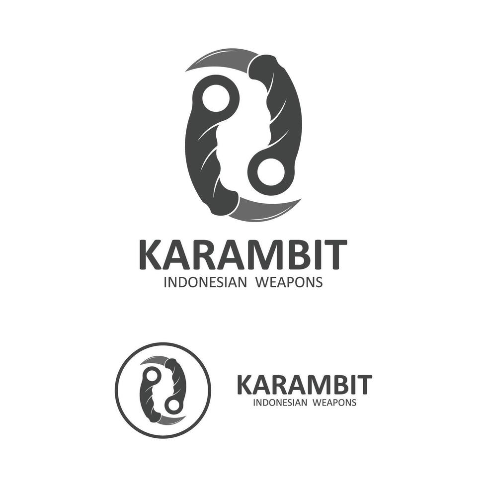 Karambit cuchillo vector logo, indonesio tradicional armas