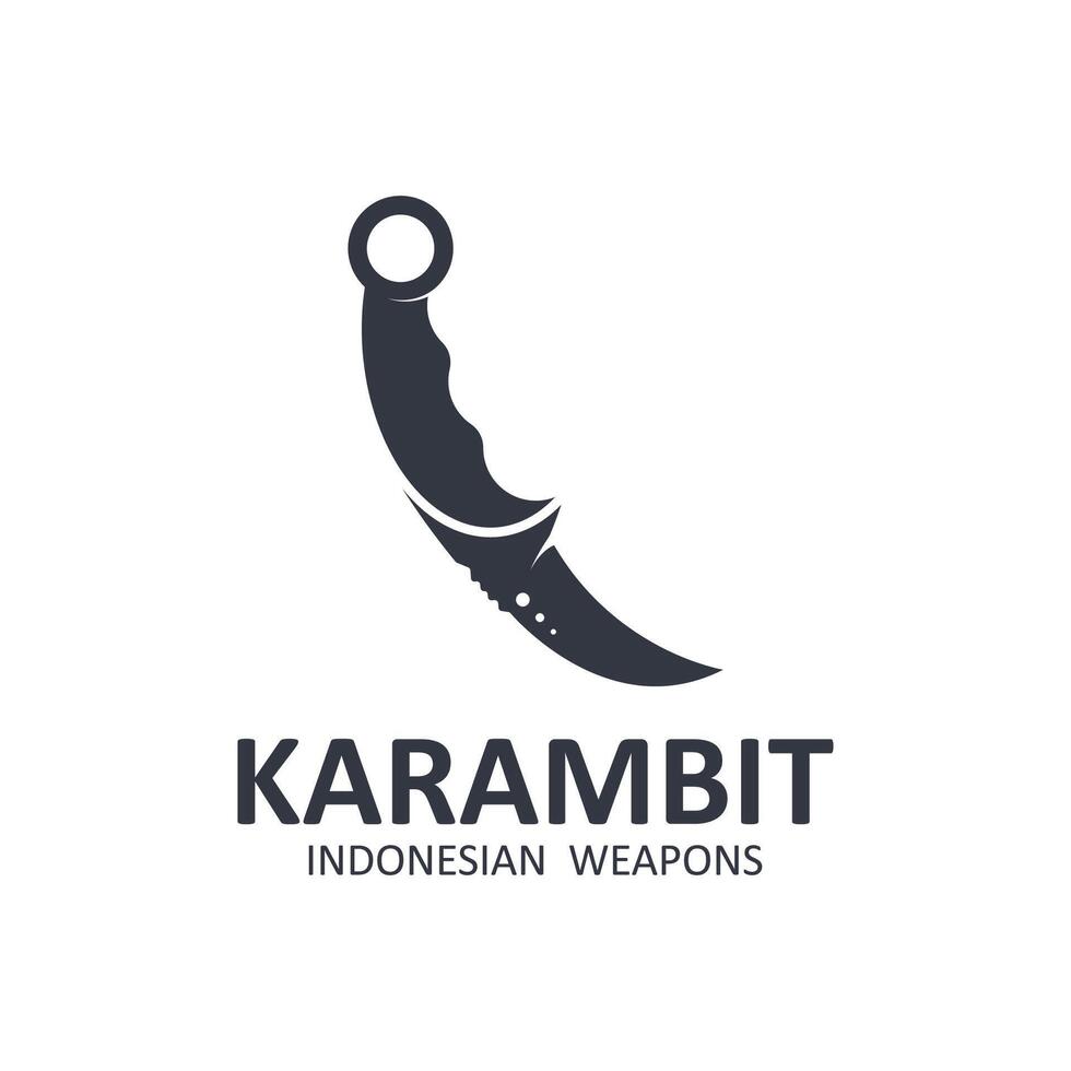 karambit knife vector logo, Indonesian traditional weapons