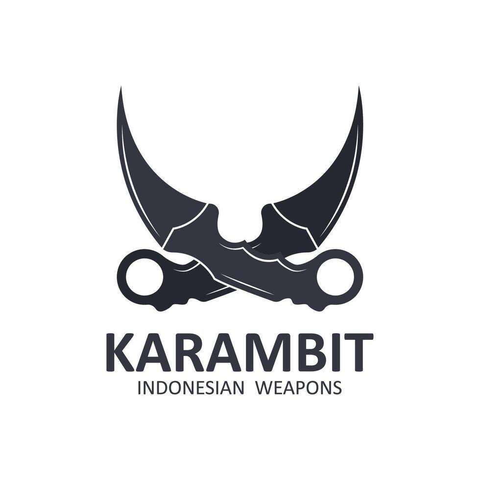 karambit knife vector logo, Indonesian traditional weapons