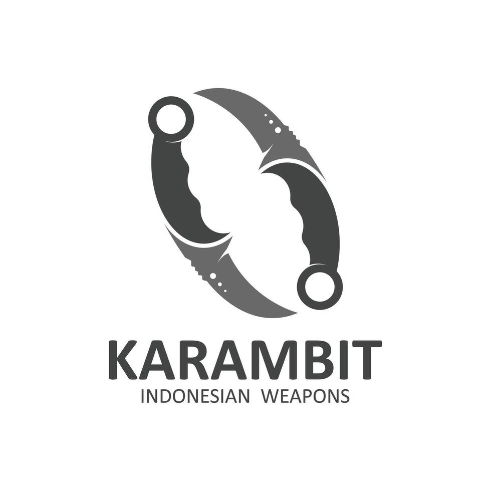 Karambit cuchillo vector logo, indonesio tradicional armas