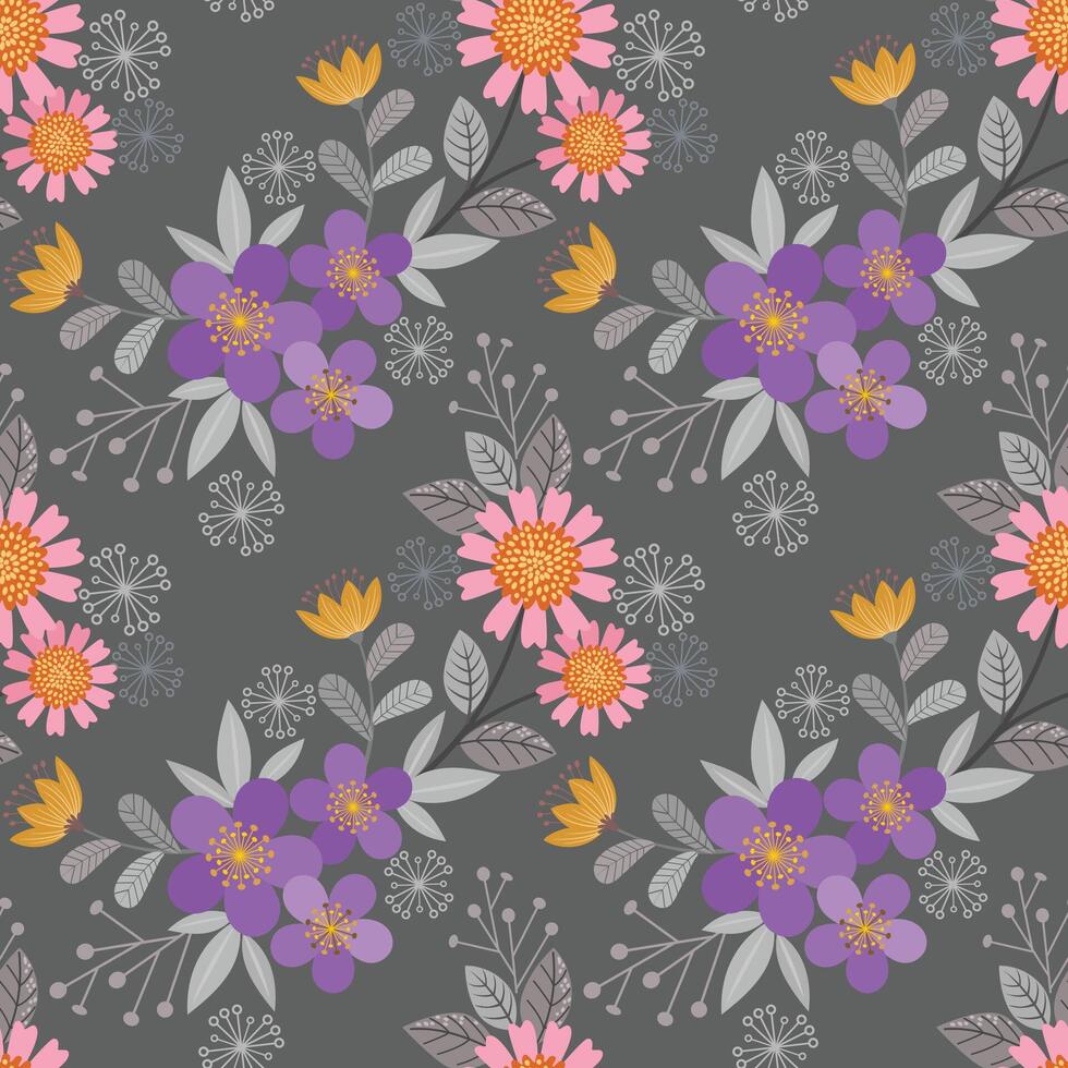 Beautiful flowers design seamless pattern. Can be used for fabric textile wallpaper. vector