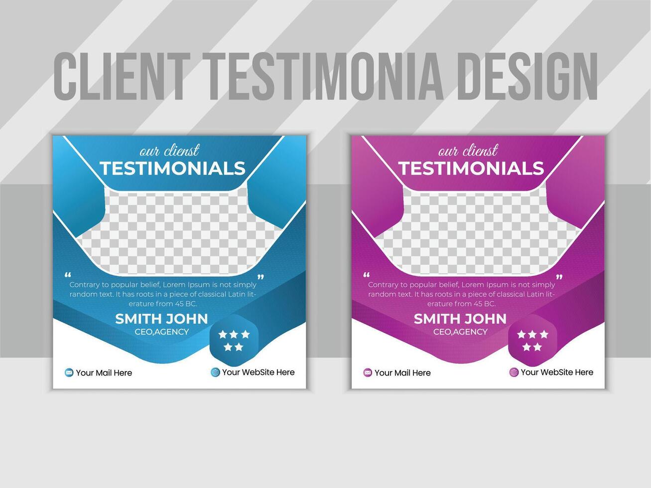Vector clean client testimonials or customer feedback review social media post banner template