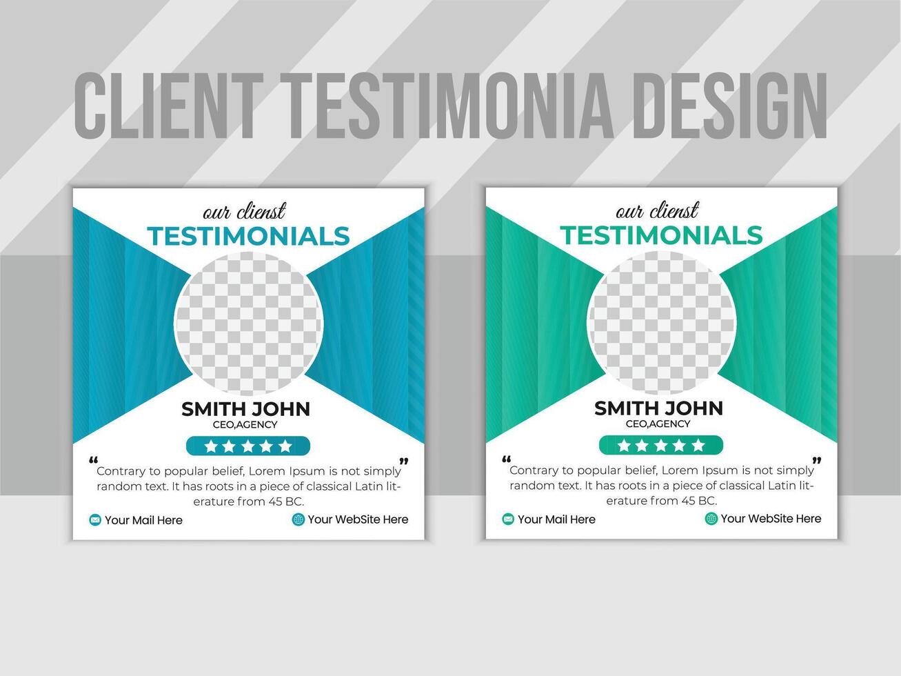 Vector clean client testimonials or customer feedback review social media post banner template