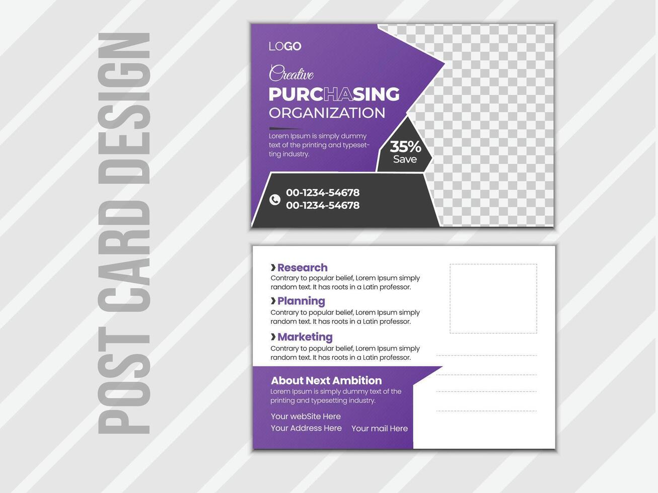 Corporate business postcard design template vector