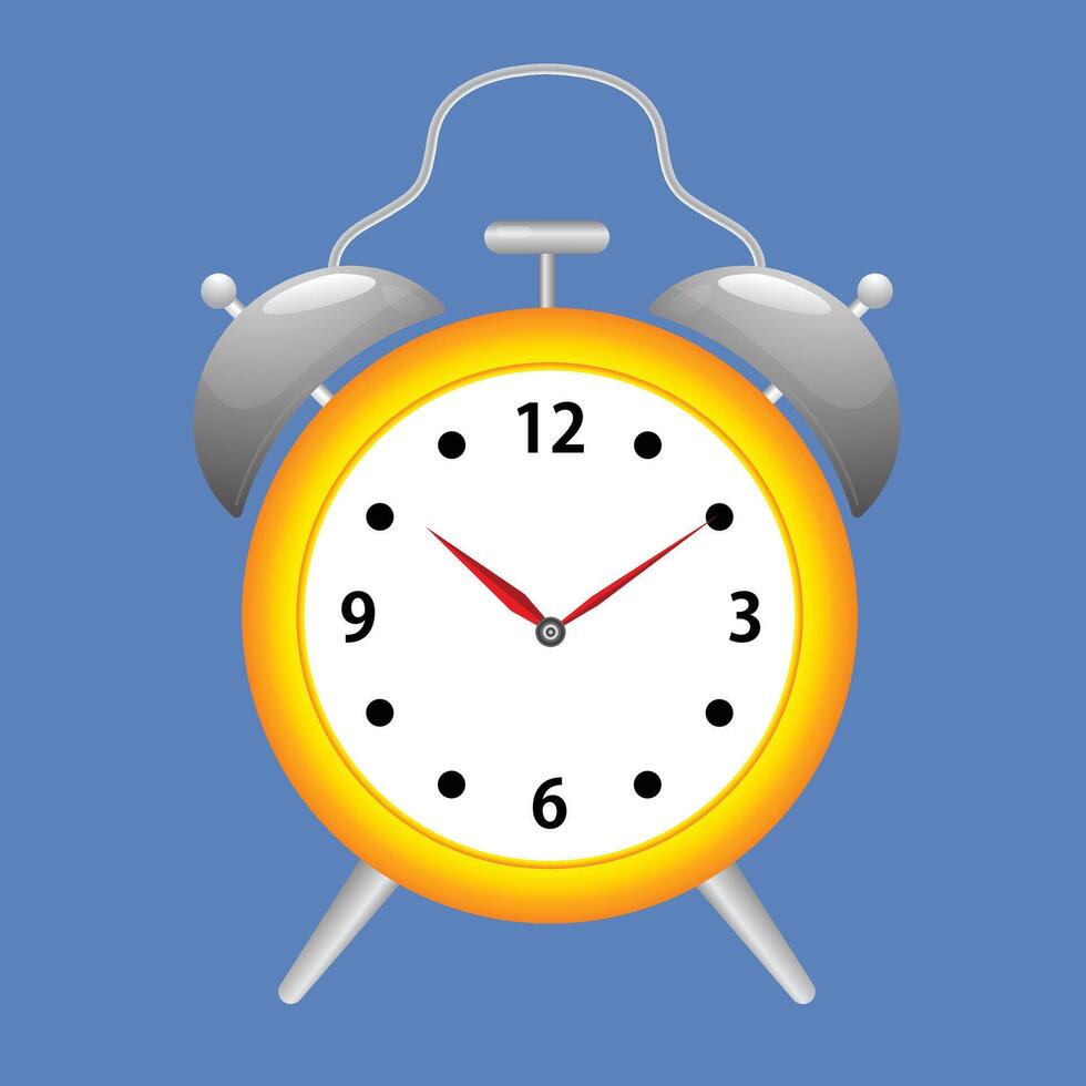 Alarm clock isolated on background, icon style, vector illustration