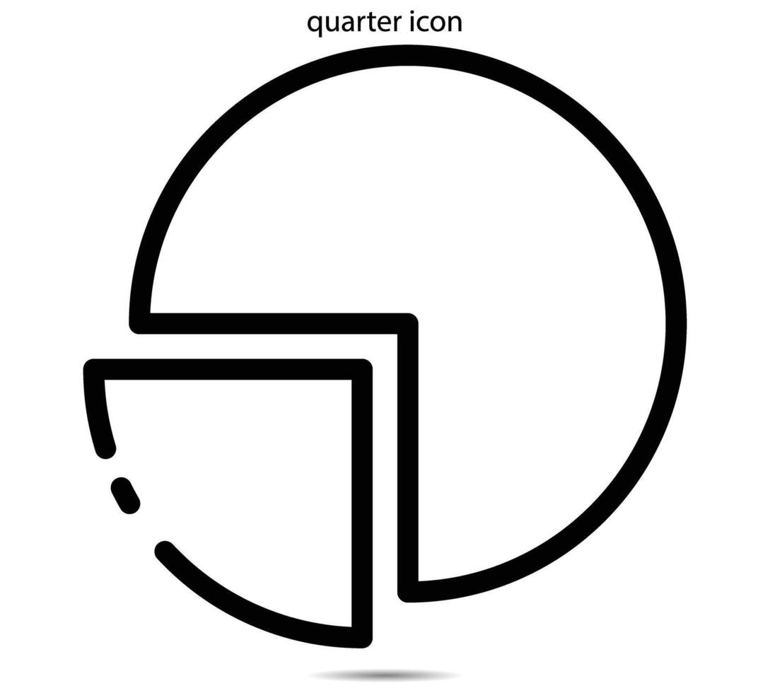 quarter icon, Vector illustrator