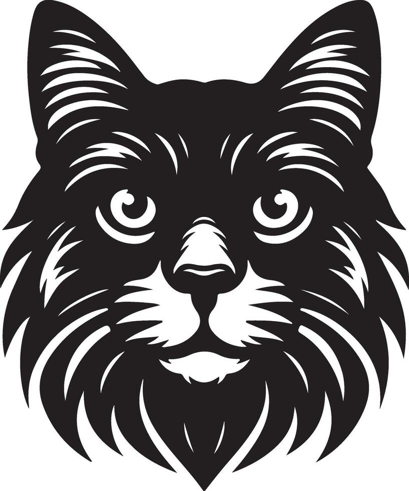 Cat face portrait vector illustration icon on white background