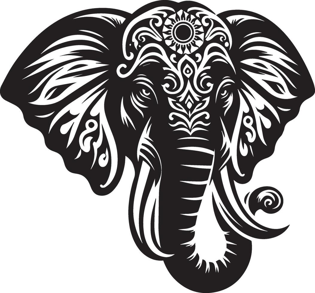 Minimalist and simple beautiful elephant silhouette vector image on white background