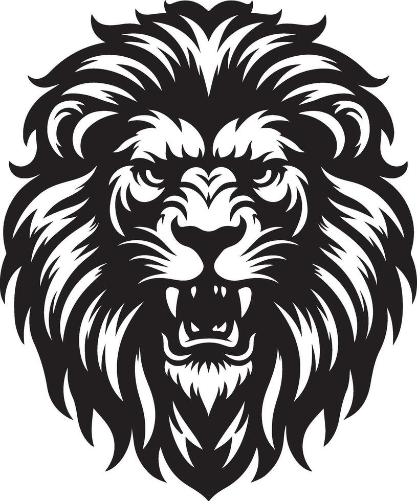 Angry Lion head vector illustration on a white background