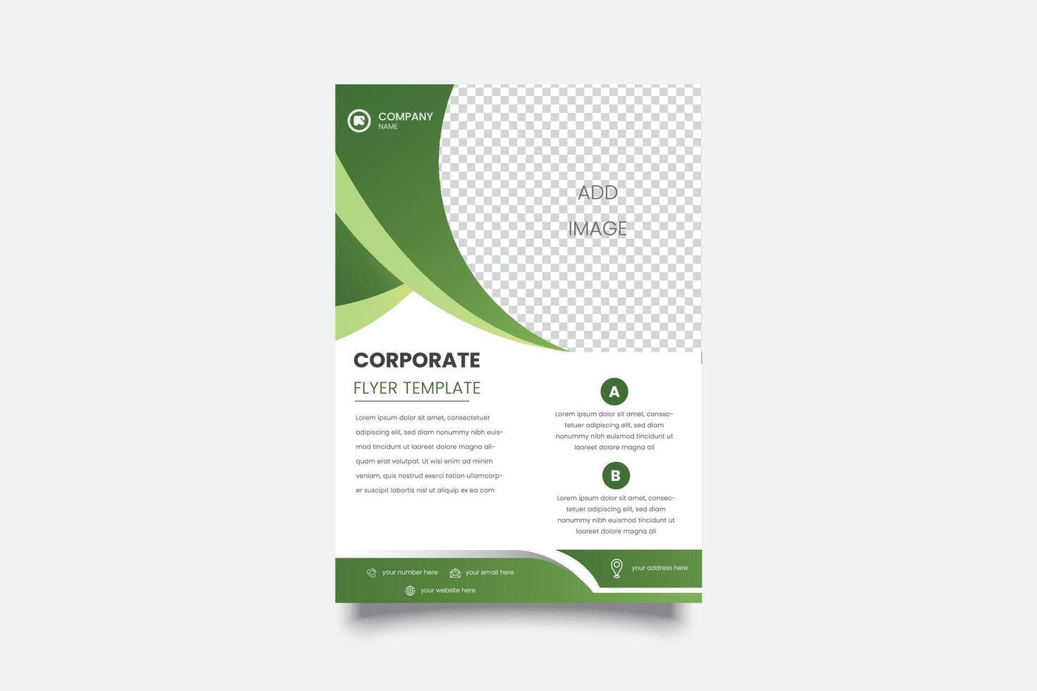 Modern Green Business Flyer Free Vector