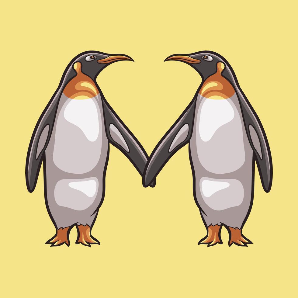 Penguin Love mascot great illustration for your branding business vector