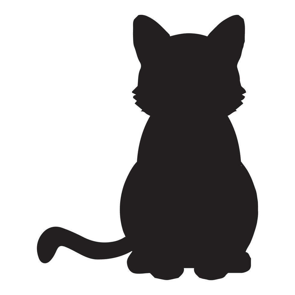 gato vector línea silueta