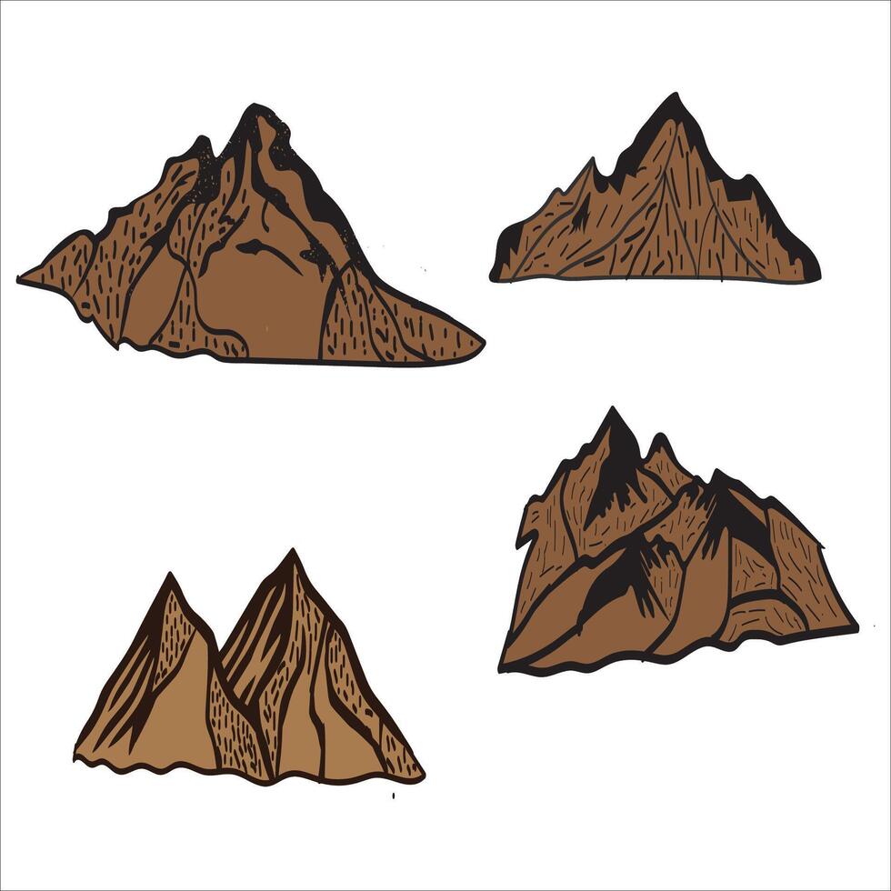 montañas haz Arte natural montañas archivo, silueta montaña vector