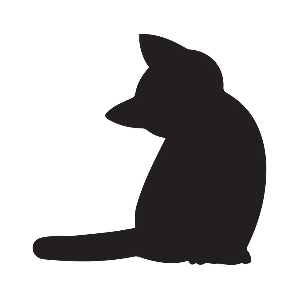 gato vector línea silueta