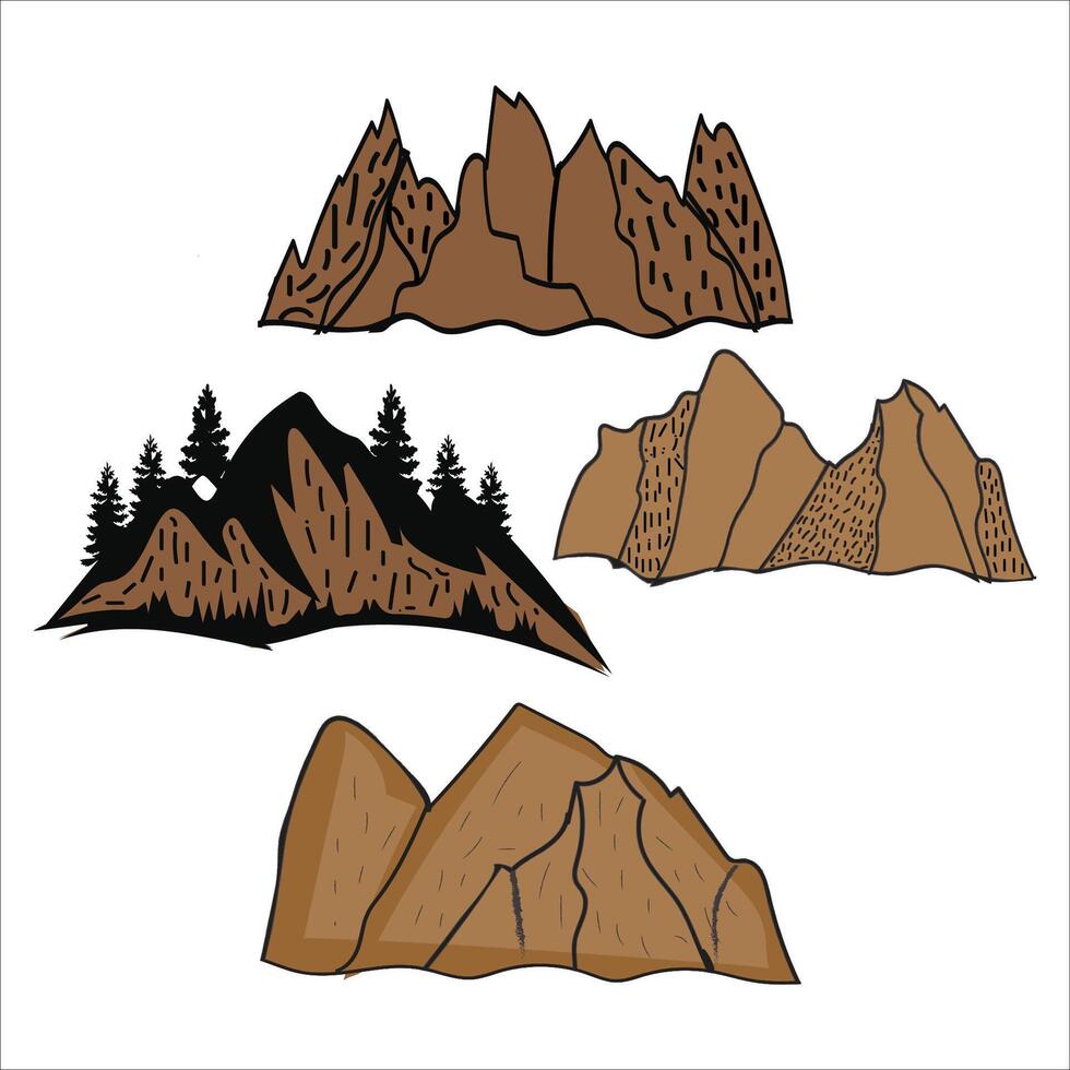 Mountains bundle art Natural Mountains File, Silhouette Mountain vector