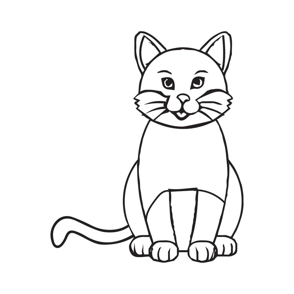 gato vector línea silueta