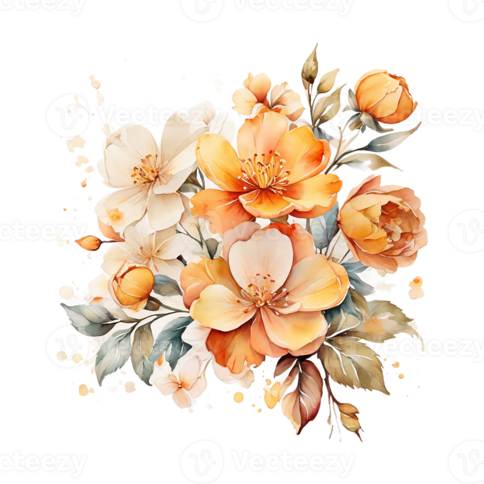 AI generated Foral flower bouquet design, Abstract metallic flower design, Digital flower painting, Floral textile design, glossy flower design, Embossed flower pattern png