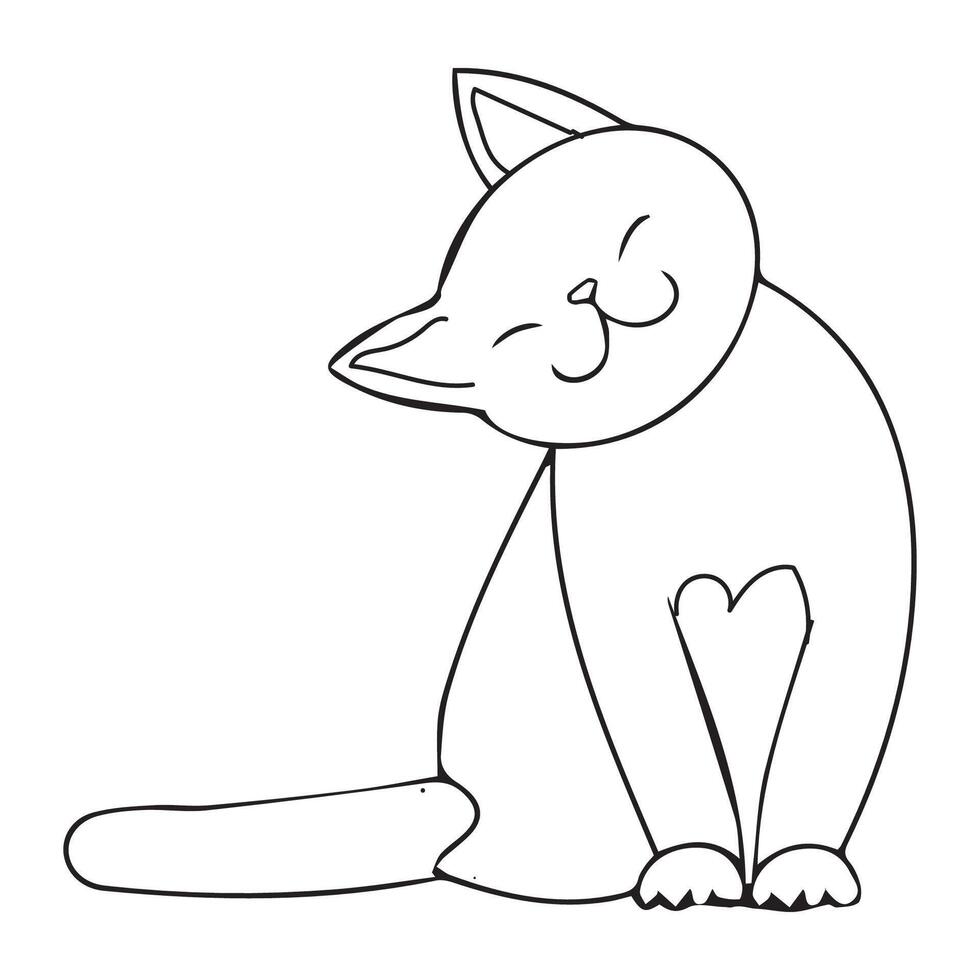 cat vector line silhouette