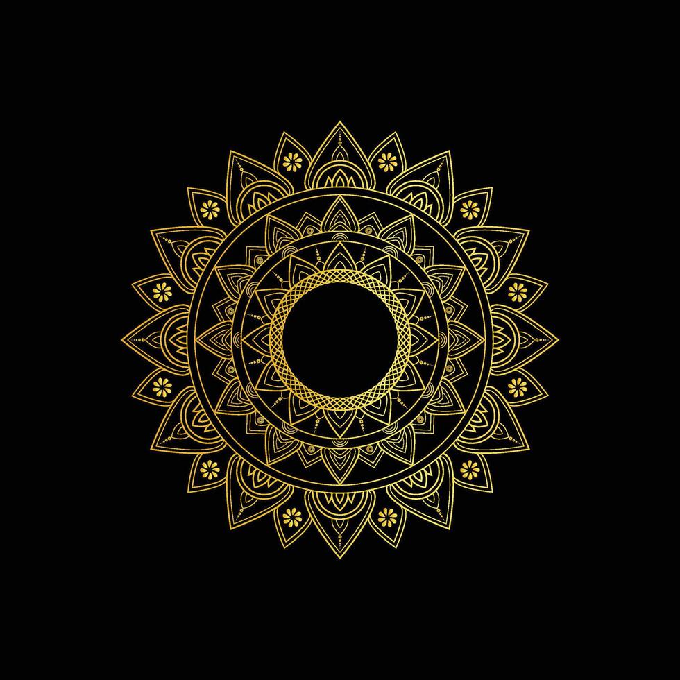 Gradient golden mandala design vector