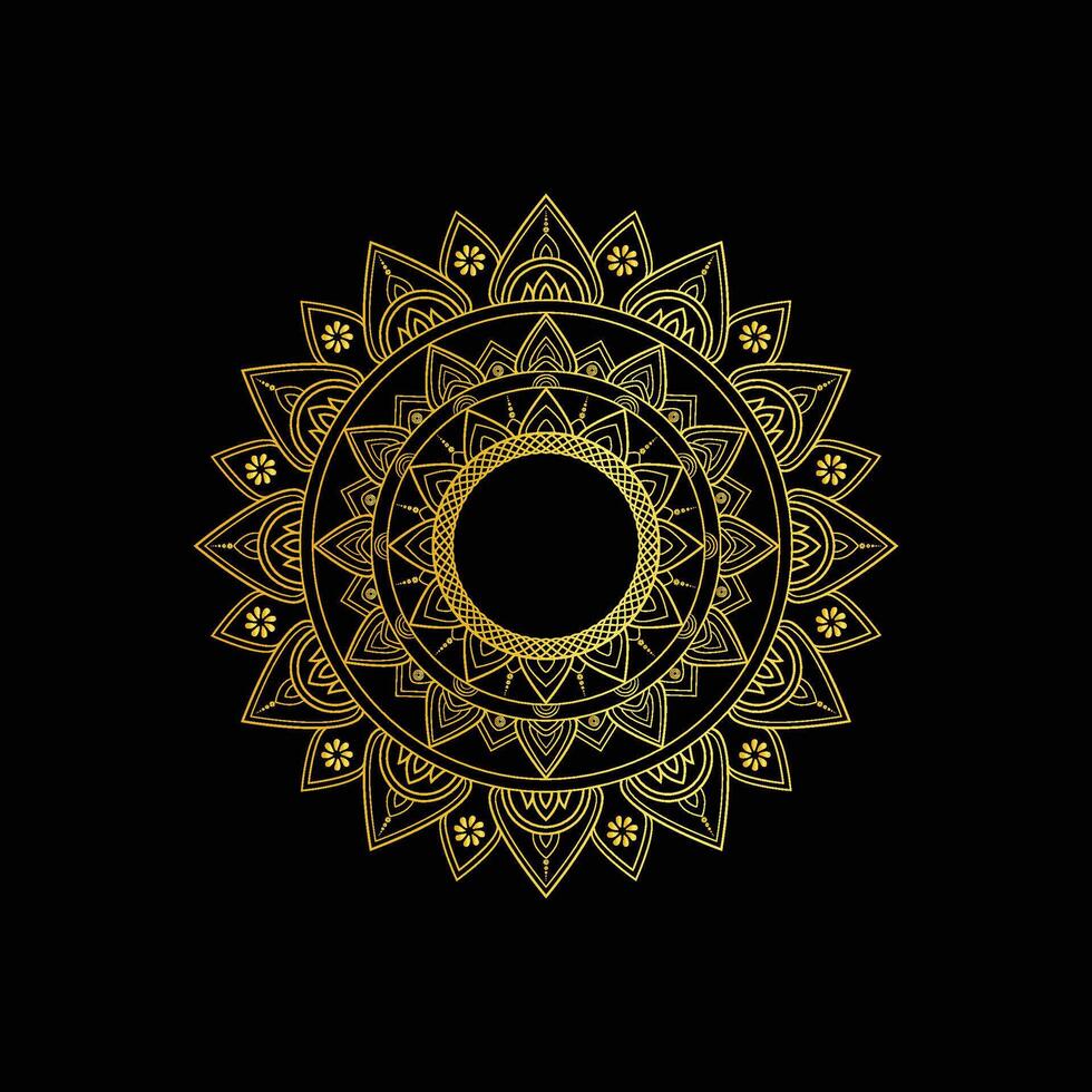 diseño de mandala dorado degradado vector