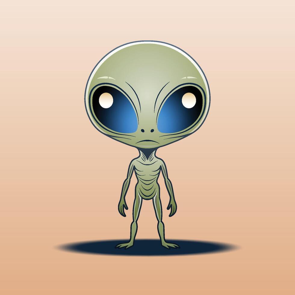 Alien cute cartoon. vector