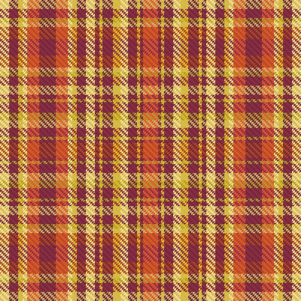 Tartan plaid pattern with texture and warm color. vector
