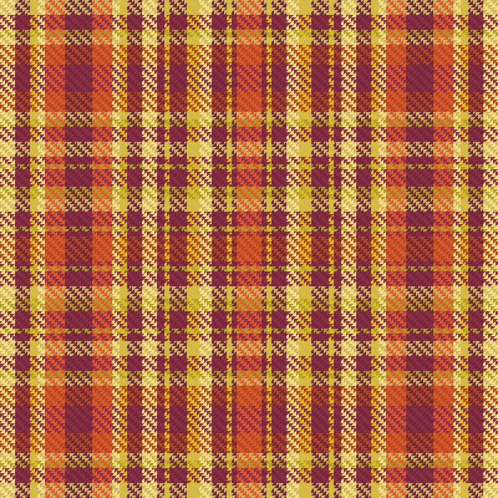 Tartan plaid pattern with texture and warm color. vector