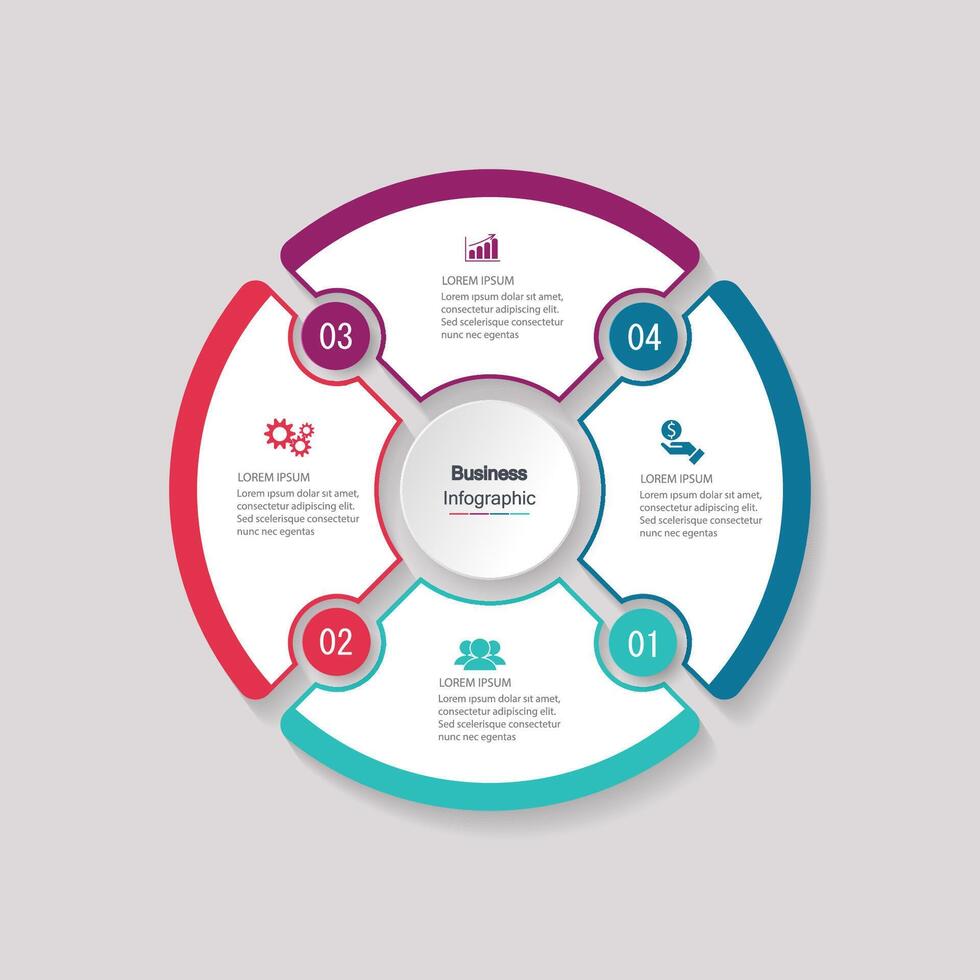 Infographic vector, graph. presentation. Business concepts, parts, steps, processes. Visualization of infographic data. Startup template. - Vector