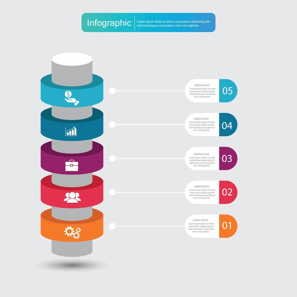 Infographic vector, graph. presentation. Business concepts, parts, steps, processes. Visualization of infographic data. Startup template. - Vector