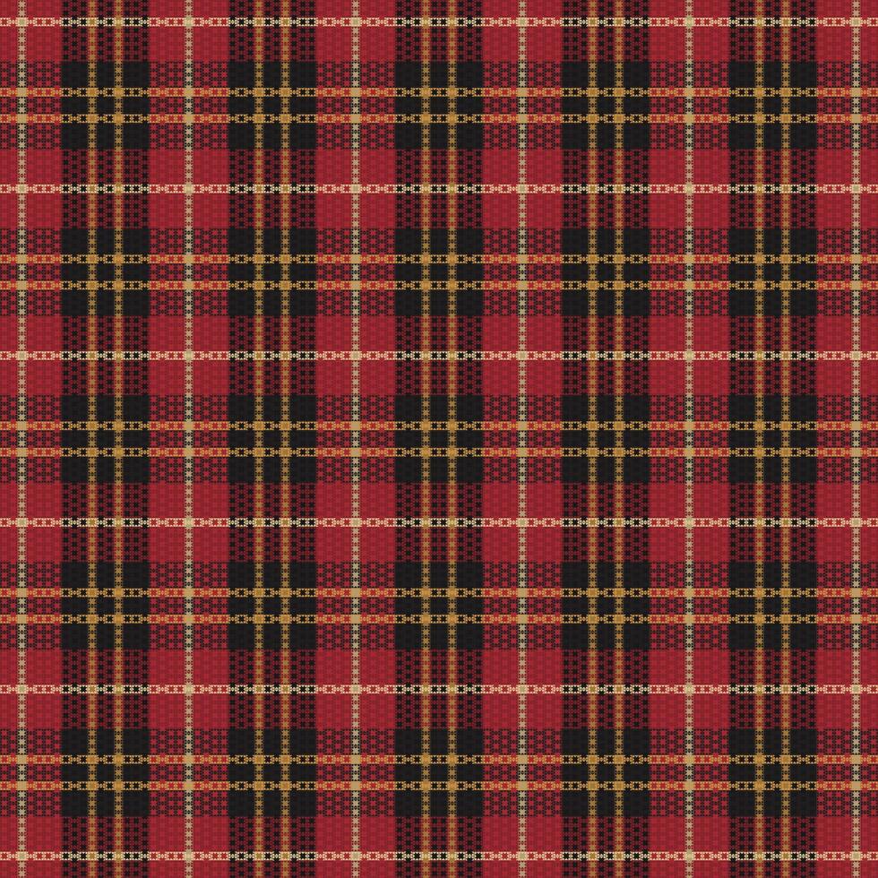 Tartan plaid pattern with texture and warm color. vector
