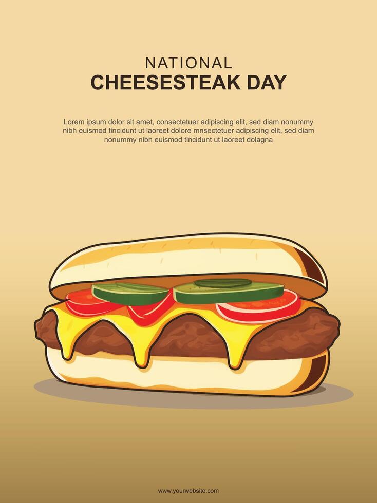 National Cheesesteak Day background. vector