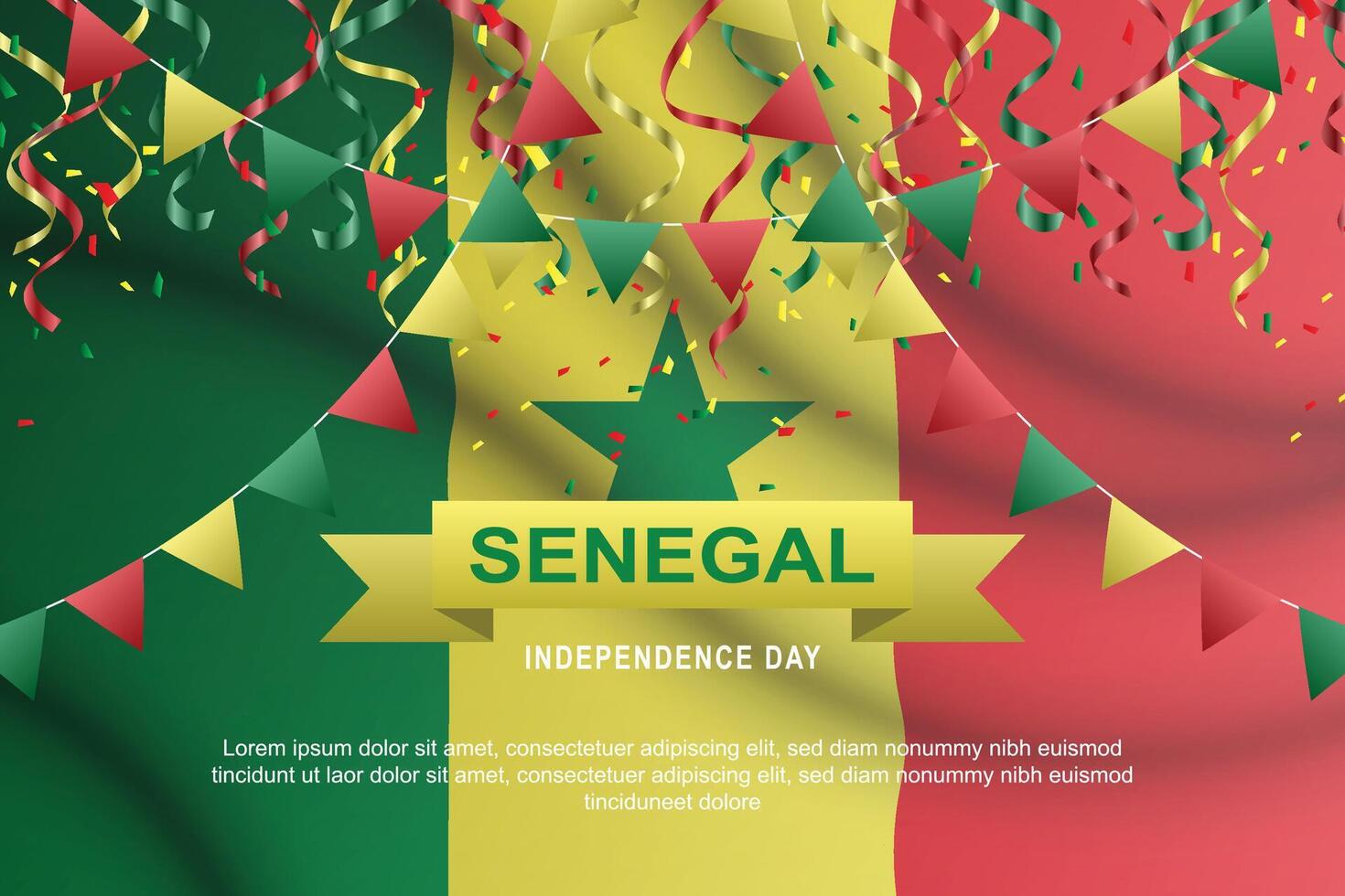 Senegal Independence Day background. vector