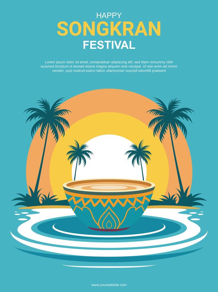 Songkran Water Festival background. vector