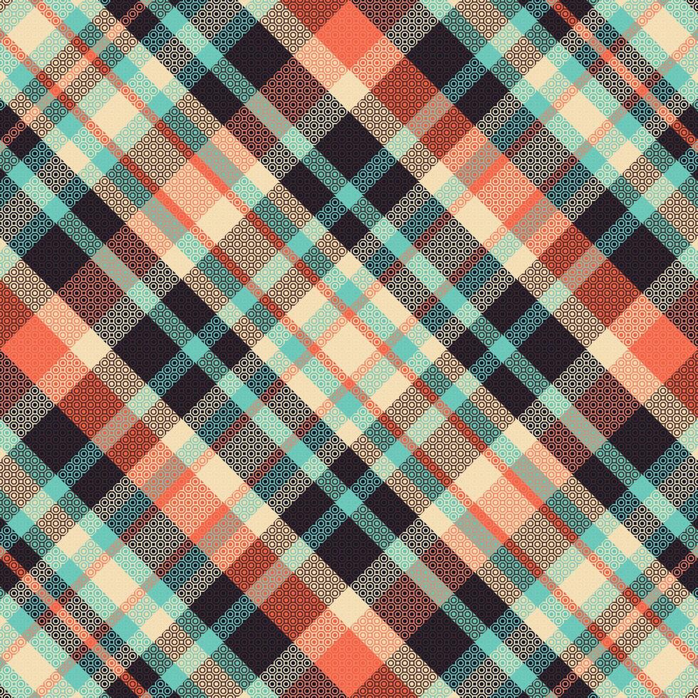 Tartan plaid pattern with texture and warm color. vector