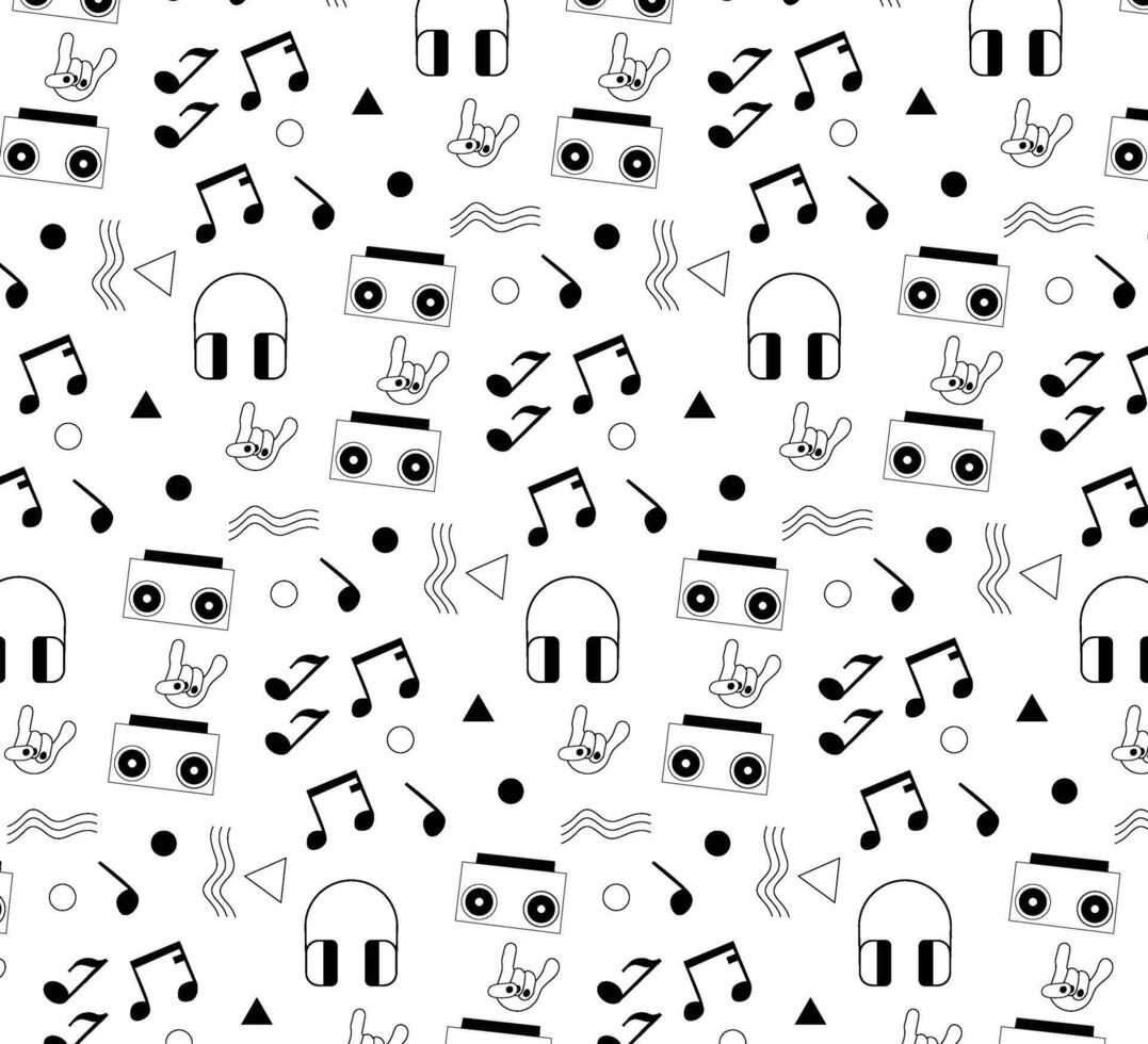 Seamless pattern of music notes vector