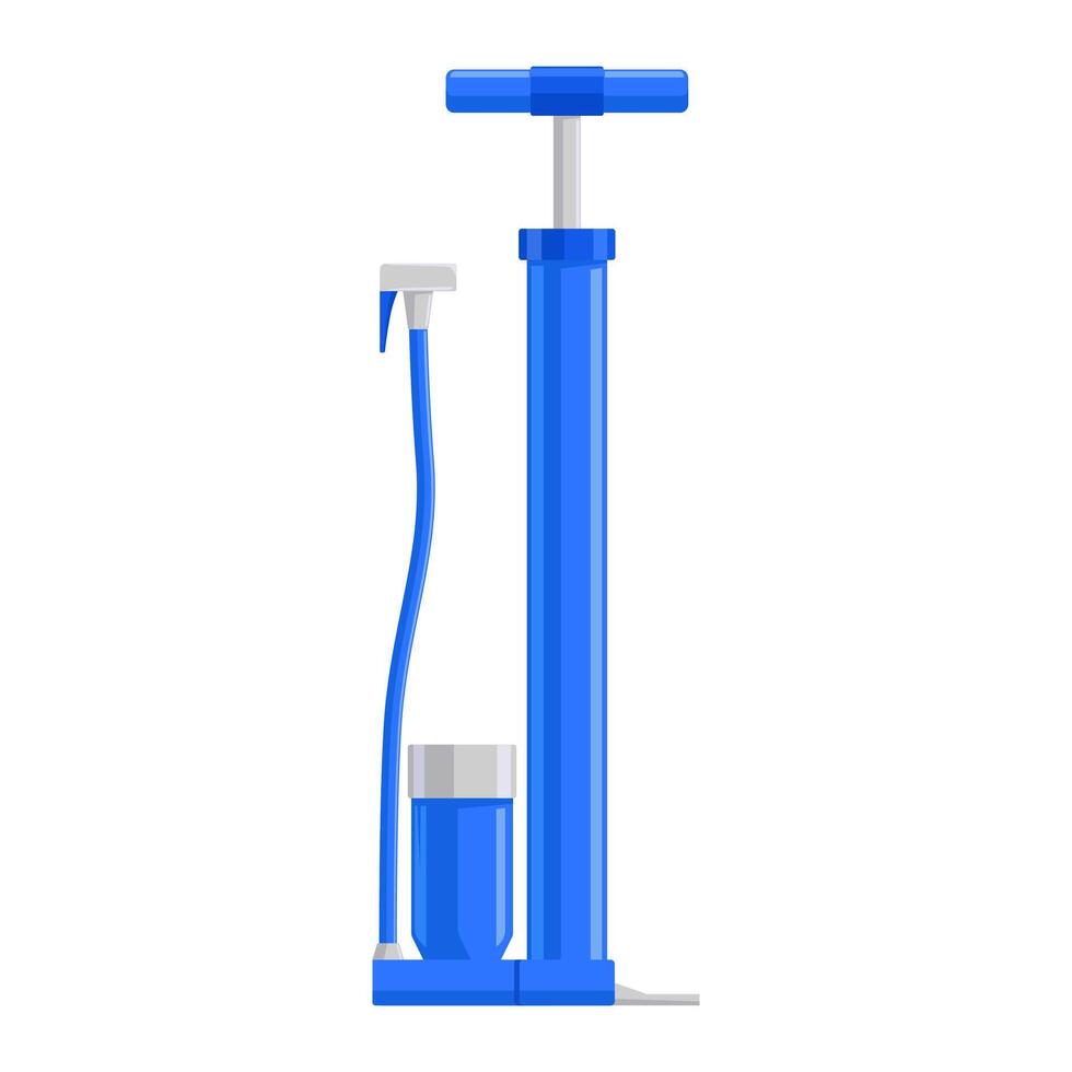 Vector illustration of hand bicycle pump, isolated on a white background. Hand air pump