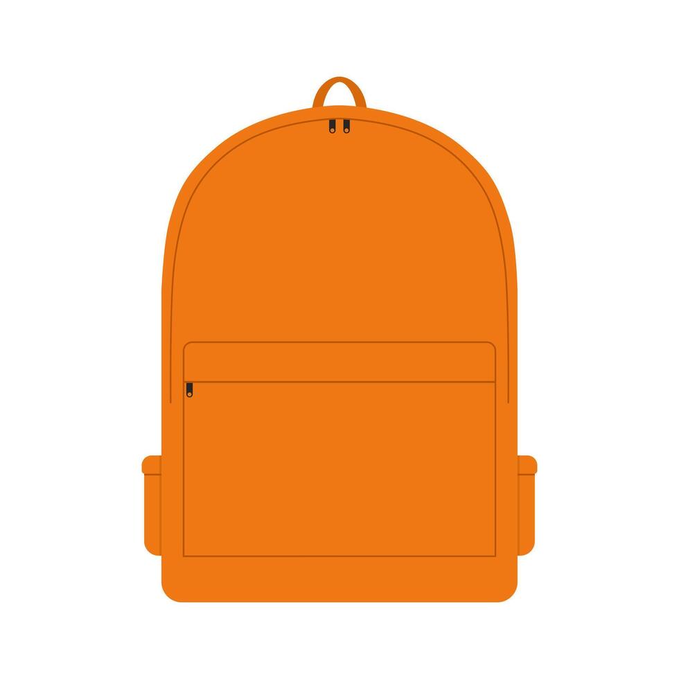 Orange backpack isolated on a white background. Flat style trendy modern. Vector illustration