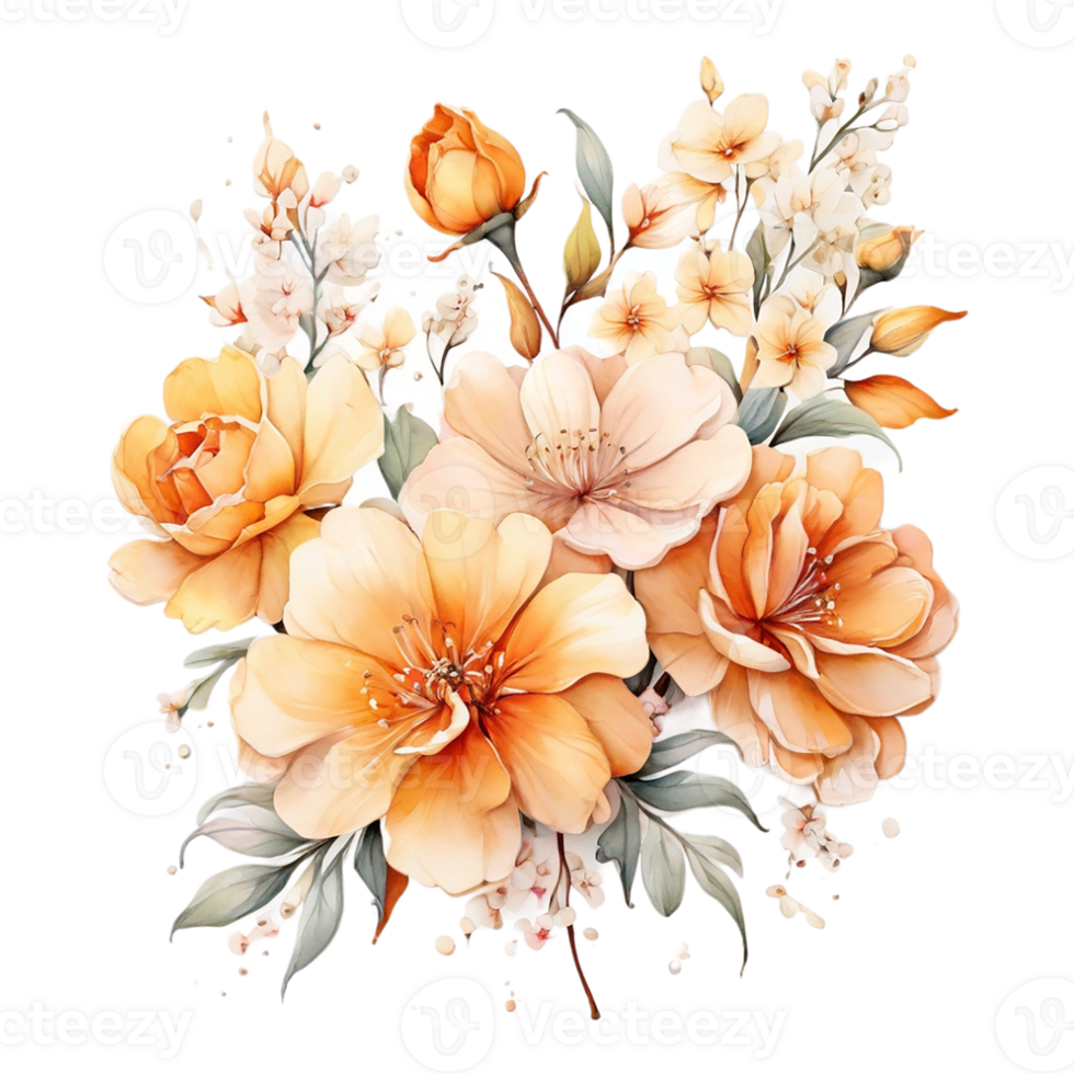 AI generated Foral flower bouquet design, Abstract metallic flower design, Digital flower painting, Floral textile design, glossy flower design, Embossed flower pattern png