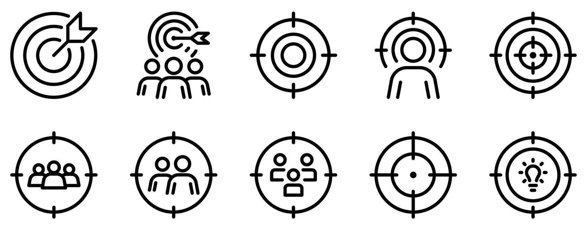 data gathering icon line style set collection vector