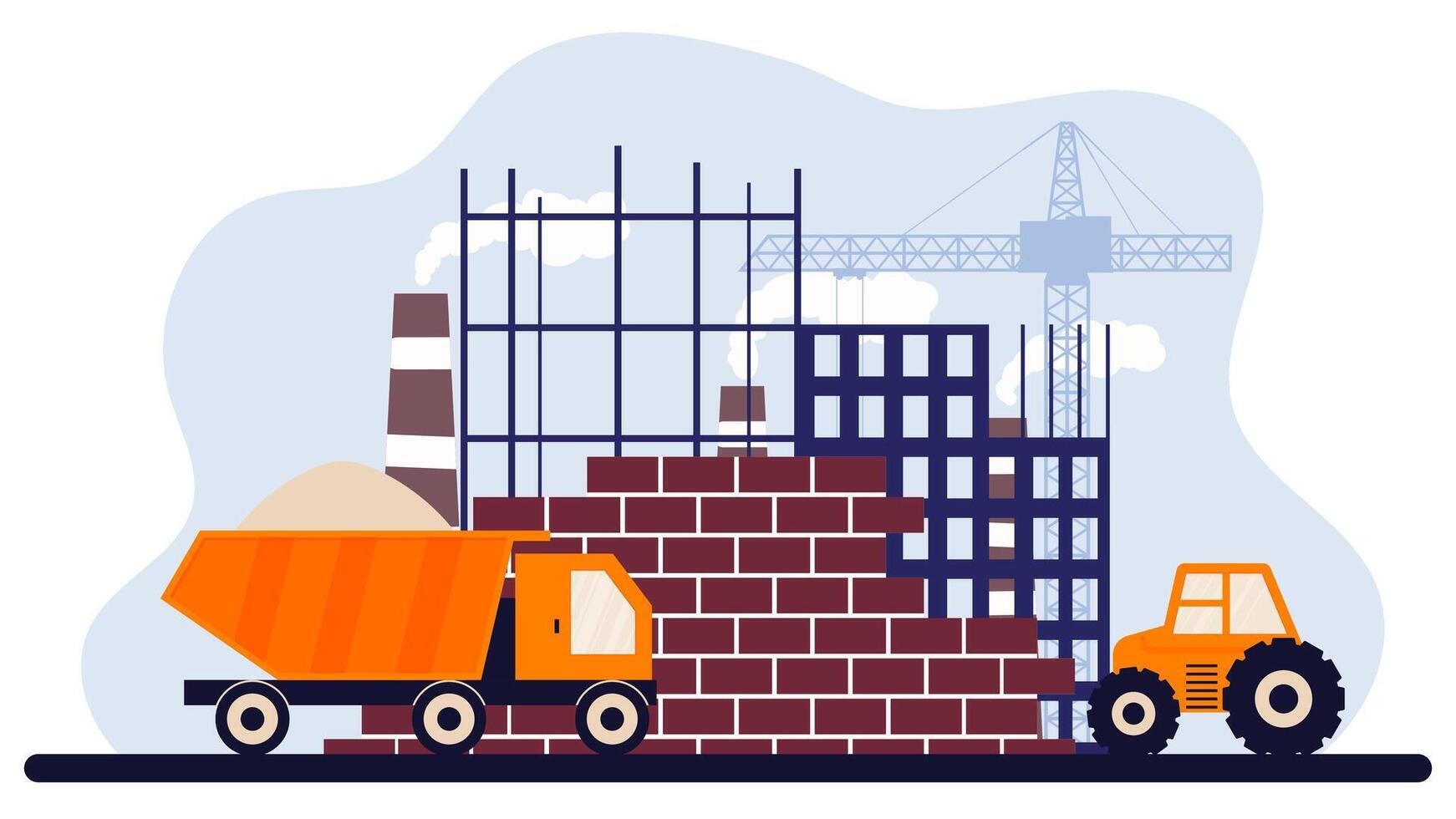 under construction site vector