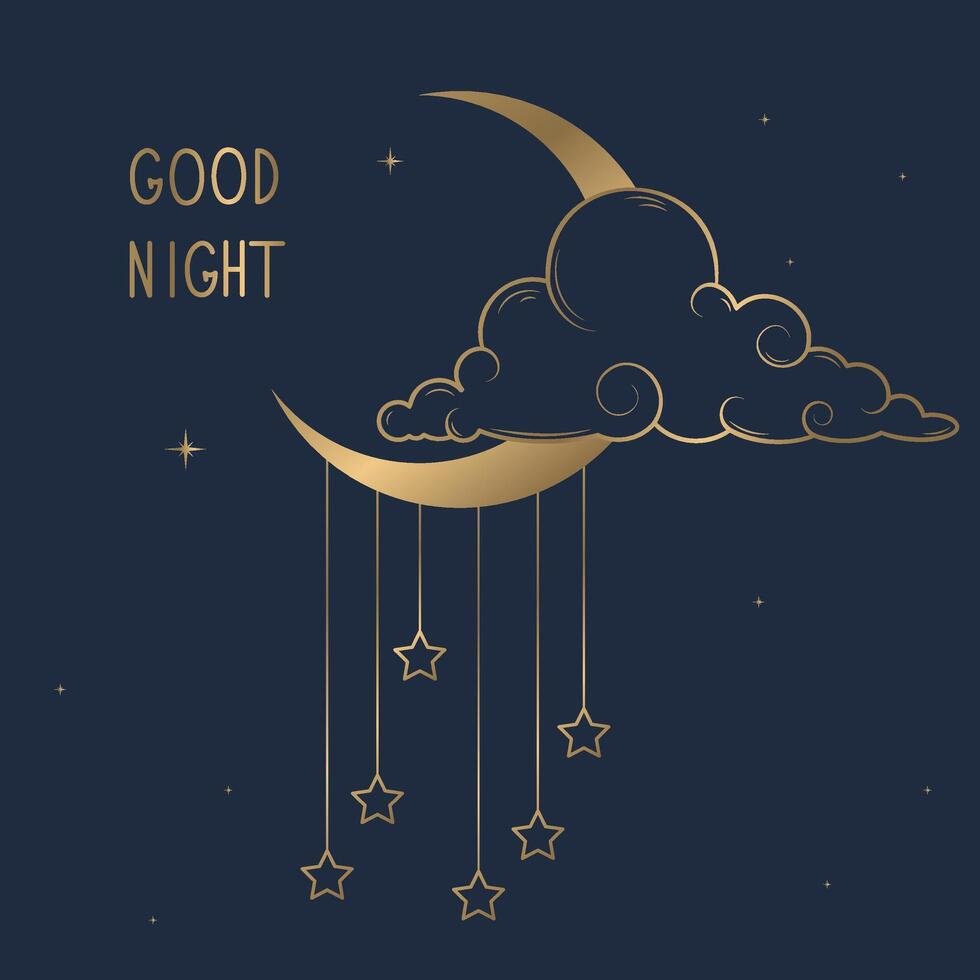 good night illustration vector