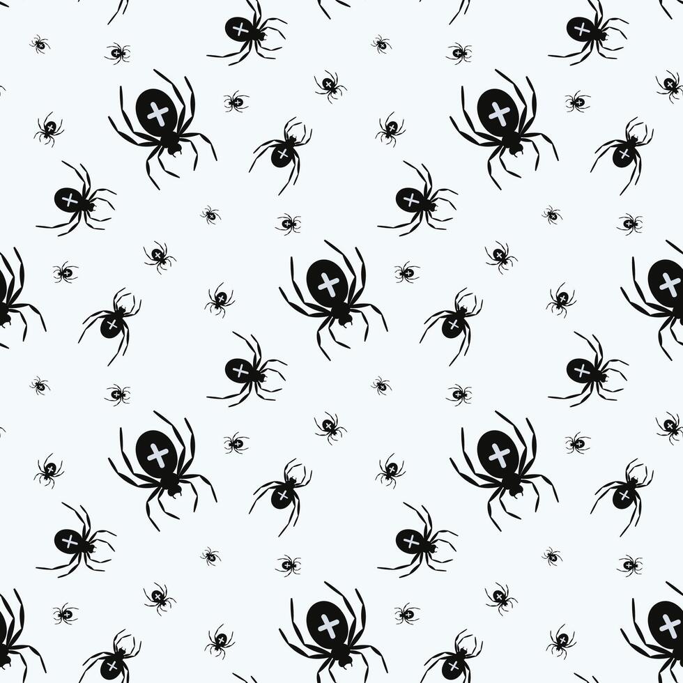 Seamless pattern with spiders vector
