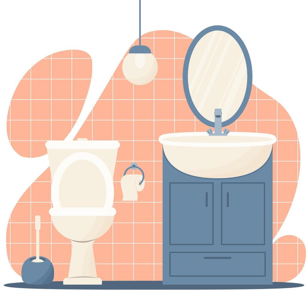 Bathroom and toilet interior design vector