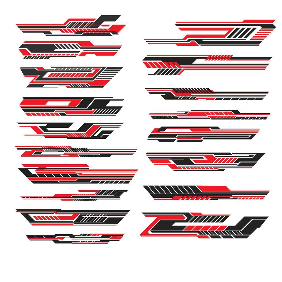 vector design set collection decal car strip lines