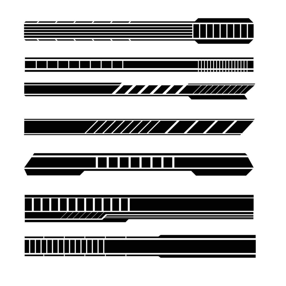 vector design set collection of car side body wrap strip stickers.