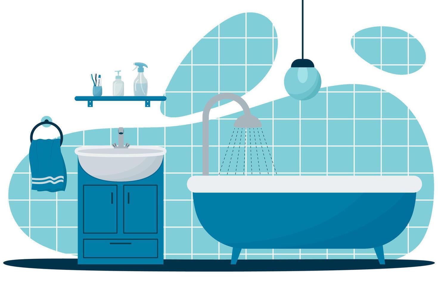 bathroom interior illustration vector
