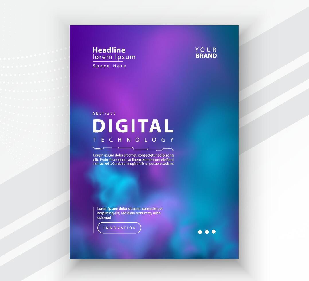 Poster brochure cover banner presentation layout template, Technology digital futuristic internet network connection colorful background, Abstract cyber future tech communication, Ai big data science vector