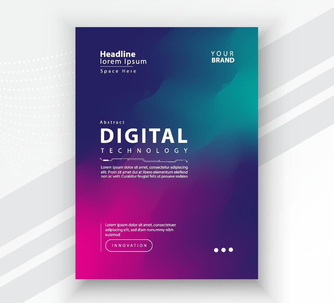 Poster brochure cover banner presentation layout template, Technology digital futuristic internet network connection colorful background, Abstract cyber future tech communication, Ai big data science vector