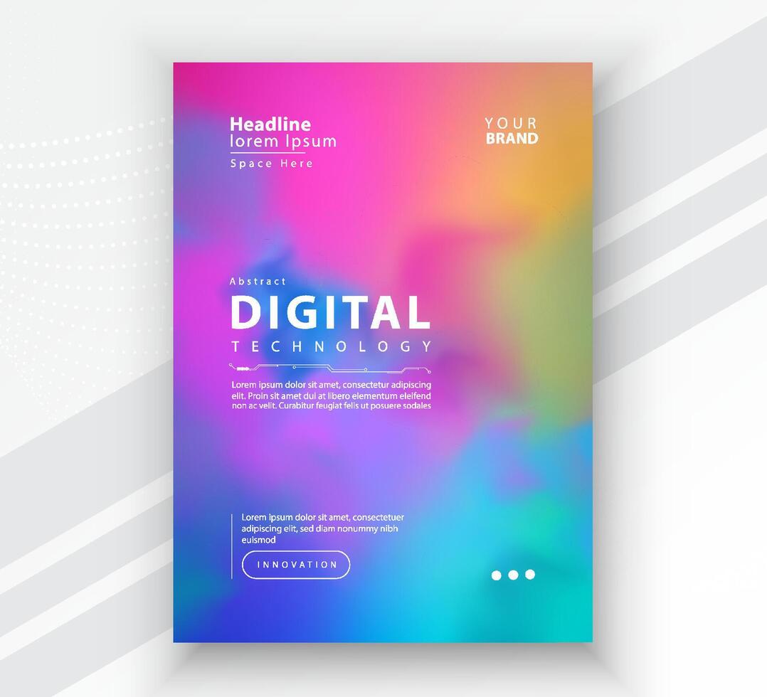 Poster brochure cover banner presentation layout template, Technology digital futuristic internet network connection colorful background, Abstract cyber future tech communication, Ai big data science vector