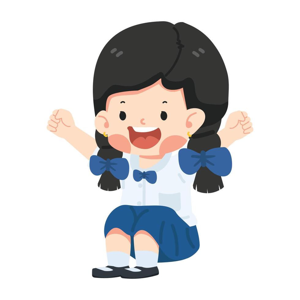 Kid girl happy on the floor vector